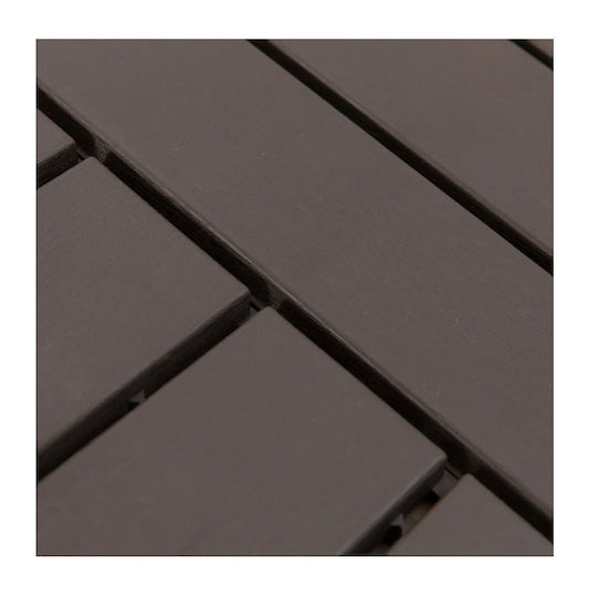 Outsunny Plastic Garden Decking Board Brown 30x30cm 9pcs