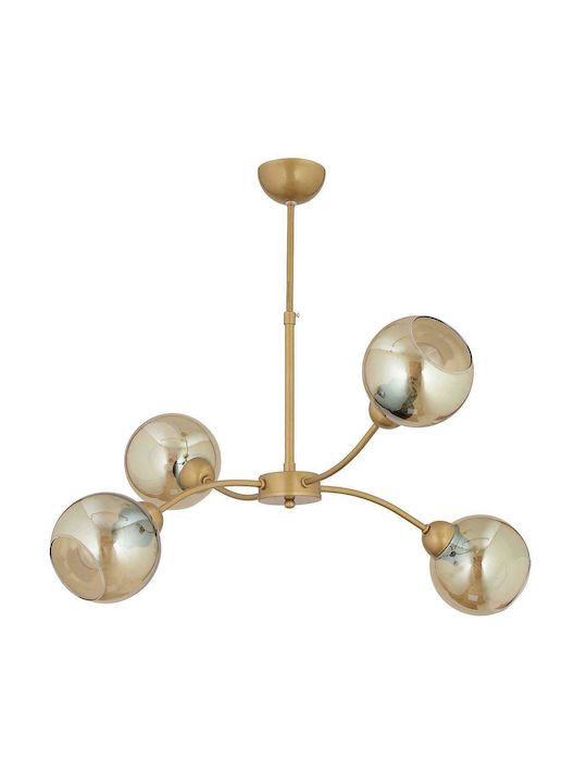 ArteLibre Pendant Light Honey Ball for 4 Bulbs E27