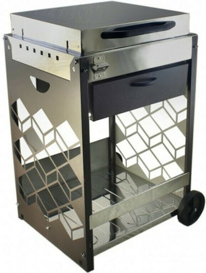 Pitsilos Verzinkt Holzkohlegrill mit Deckel 55cmx50cm