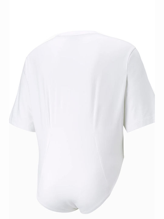 Puma Short Sleeve Bodysuit Slim Fit White