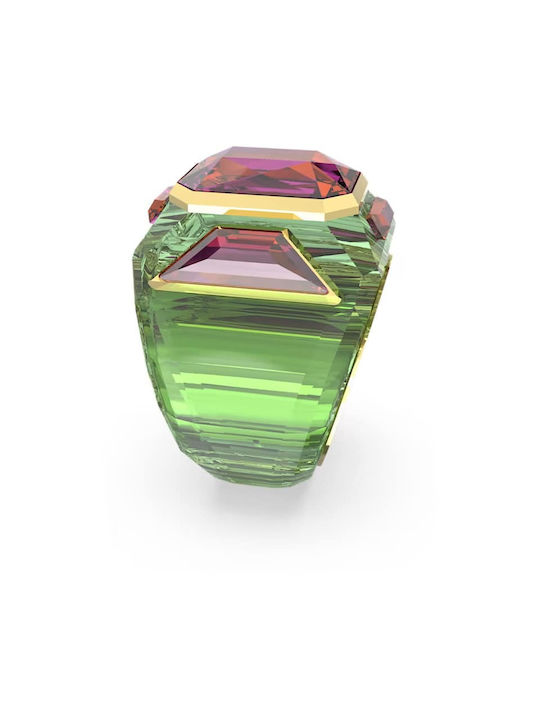Swarovski Chroma Cocktail Дамски Пръстен с Камъни Green Позлатен