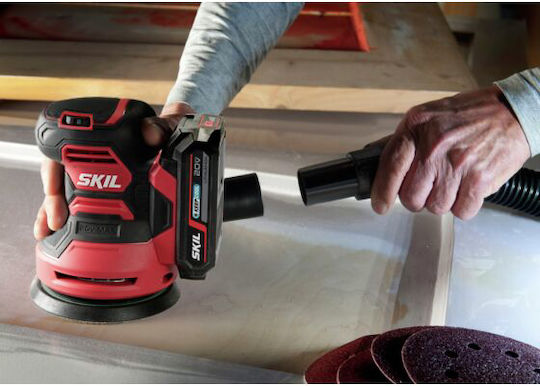 Skil Solo Battery Powered Eccentric Sander 125mm Battery 20V with Speed Control and with Suction System SR1E3745CA