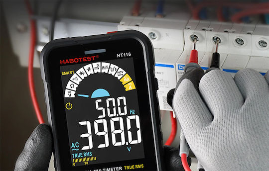 Habotest Ψηφιακό Πολύμετρο True RMS με Μέτρηση AC / DC / Αντίστασης / Χωρητικότητας / Θερμοκρασίας HT116