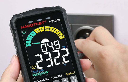 Habotest Digital Multimeter True RMS with AC / DC / Resistance / Capacitance / Temperature Measurement HT126B