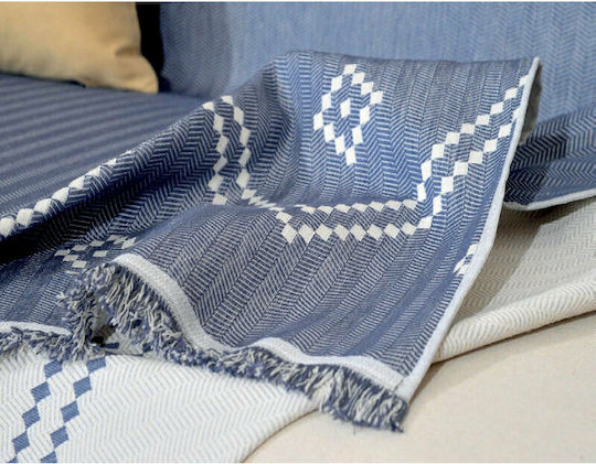 GM Home Rakel Sofa Throw 2 Sides Dimensions 175x240cm Blue Denim