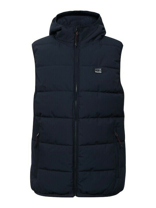 Ärmellos Jacke Puffer Wasserdicht und Winddicht Marineblau
