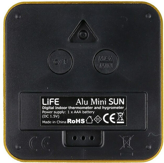 Life Alu Mini Indoor Thermometer & Hygrometer Tabletop / Wall Mounted Sun