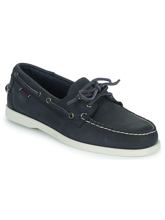 Sebago Δερμάτινα Ανδρικά Boat Shoes σε Μπλε Χρώμα