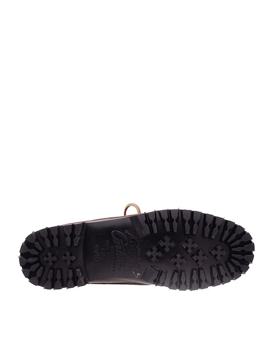 842 Δερμάτινα Ανδρικά Boat Shoes σε Καφέ Χρώμα