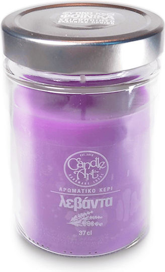 Candle n'Art Αρωματικό Κερί σε Βάζο με Άρωμα Με Αιθέρια Έλαια Λεβάντας 370gr