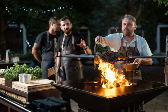 Vulcanus Ποδιά Chefkoch Ganzkörper Grillmaster Schwarz