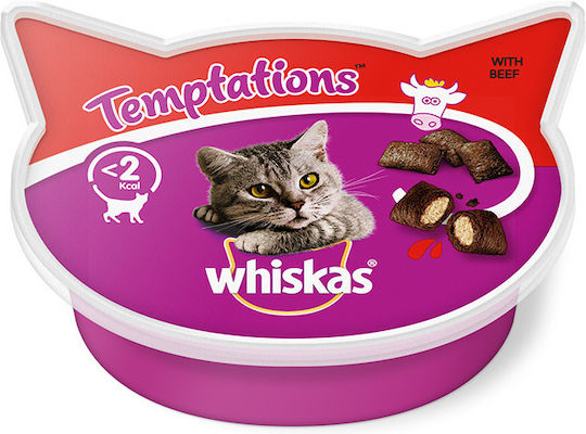 Whiskas Temptations Snack Treats with Calf for Adult Cats 60gr 10200047-6724