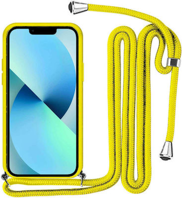 Liquid Silicone Back Cover with Strap Yellow (Redmi Note 8 Pro)