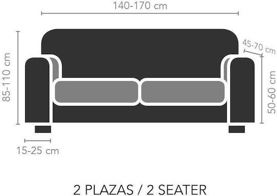 Mc Decor Akari Elastic Cover for Two Seater Sofa Purple 140εκ. 1pcs MCL.EL.AKARI.DI-MVB