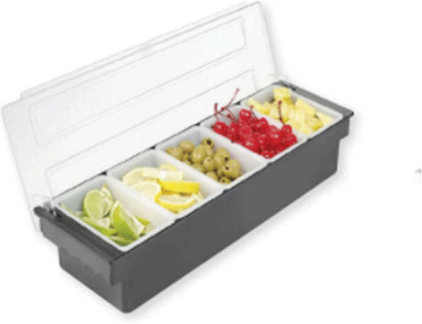 Plastic Bar Organizer with 6 Compartments with Dimension 44x14.5x9.5cm