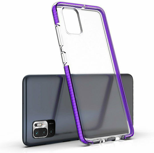 Hurtel Spring Back Cover Silicon 1mm Transparent / Turcoaz (Redmi Note 10 5G / Poco M3 Pro)