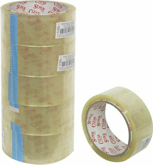 Justnote Verpackungsfolie Durchsichtig 48mm x 66m Transparent 6Stück