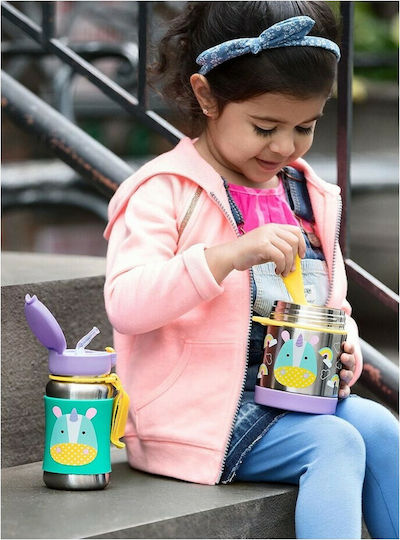 Skip Hop Zoo Unicorn Stainless Steel Kids Water Bottle Unicorns with Straw Multicolour 350ml