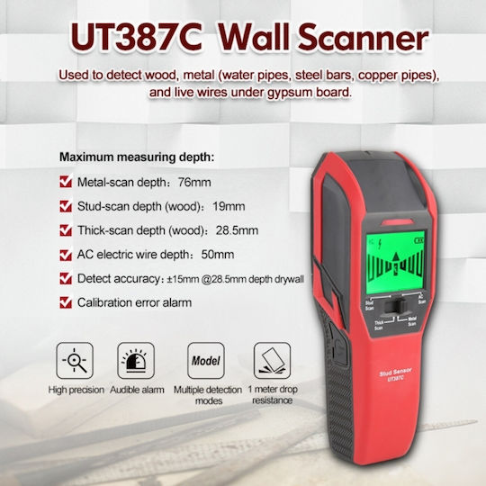 Uni-T UT387C Cable, Metal & Wood Digital Sensor