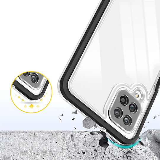 Hurtel Clear 3in1 Back Cover Silicone 1.1mm Black (Galaxy A22 4G)