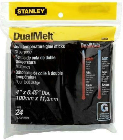Stanley Ράβδοι Σιλικόνης 1-GS20DT Διάφανο 12mm 24τμχ
