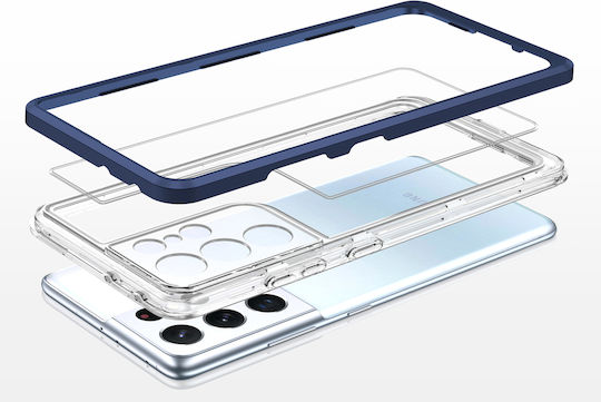 Hurtel Clear 3in1 Back Cover Σιλικόνης 1.1mm Μπλε (Galaxy S22 Ultra 5G)