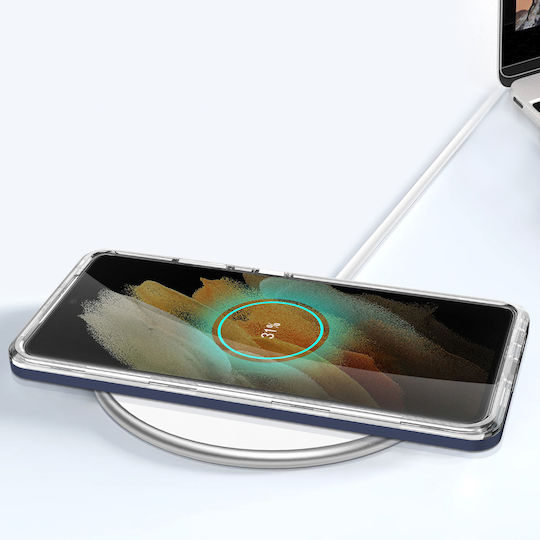Hurtel Clear 3in1 Back Cover Σιλικόνης 1.1mm Μπλε (Galaxy S22 Ultra 5G)