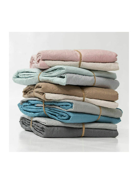 Borea Dock Coverlet Single from Polyester Gray / Light Gray 160x240cm