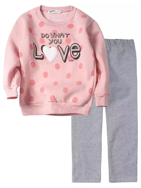 Nek Kids Wear Kinderkleidung Set mit Leggings Winter 2Stück Rosa