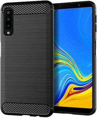 Forcell Carbon Silicone Back Cover Black (Galaxy A7 2018)