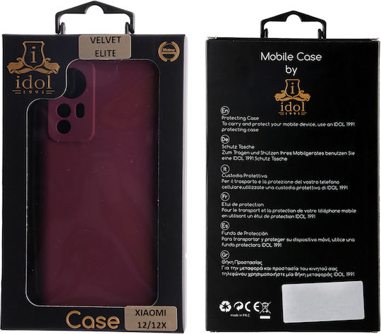 Idol 1991 Velvet Elite 4 Side Camera Guard Back Cover Silicone Burgundy (Xiaomi 12 / 12X)