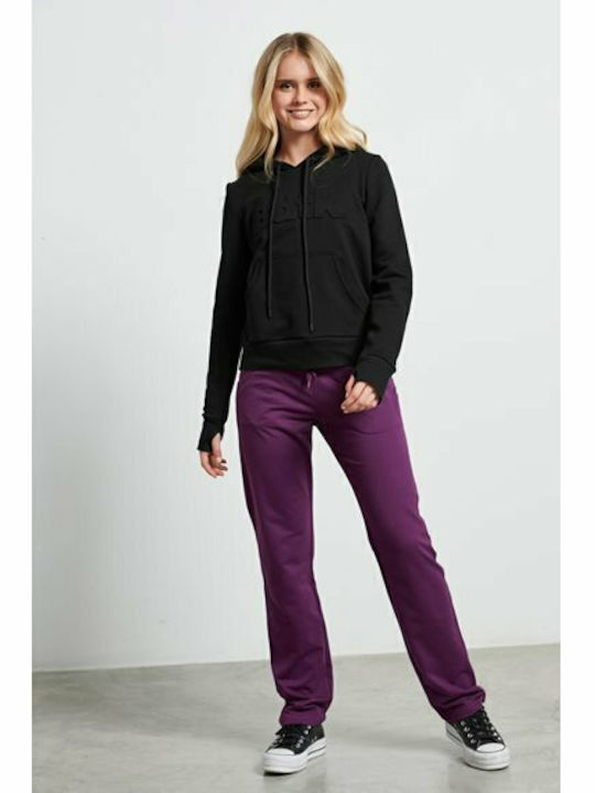 Women's Sweatshirt Hooded Black