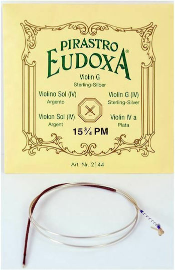 Pirastro Single Gut Strings 4pcs for Violin 3/4 / 4/4 Eudoxa Violin 4/4 A (La) 13 3/4 Straight
