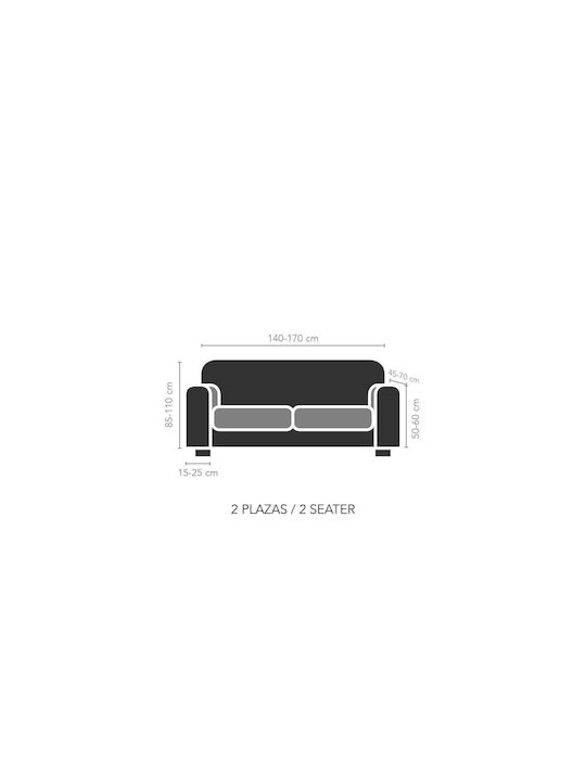 Mc Decor Akari Elastic Cover for Two Seater Sofa Grey Light 140εκ. 1pcs MCL.EL.AKARI.DI-GKRI ANOIXTO