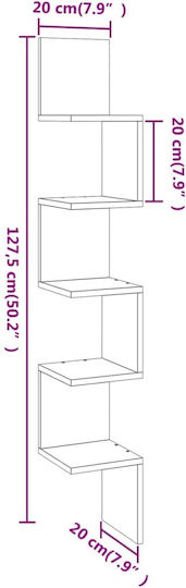 Eckregal Wand Brown Oak 20x20x127.5cm