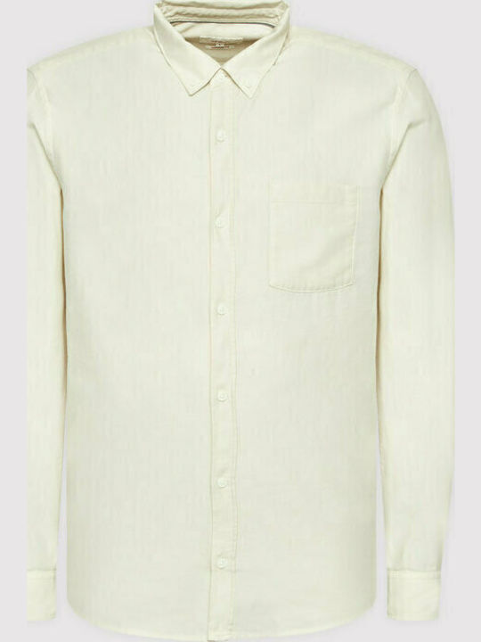 Langärmlig Baumwolle Hemd Beige