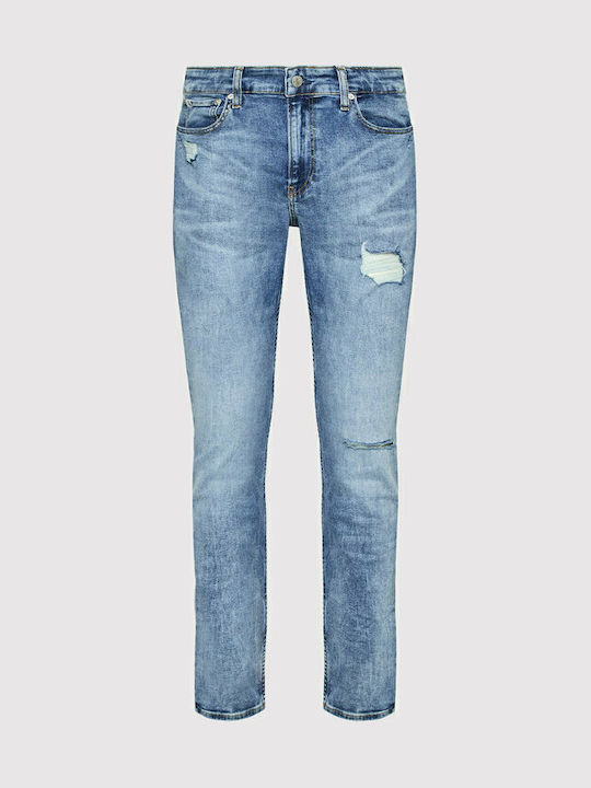 Men's Elastic Jeans Pants with Slim Tapered Fit Denim Medium