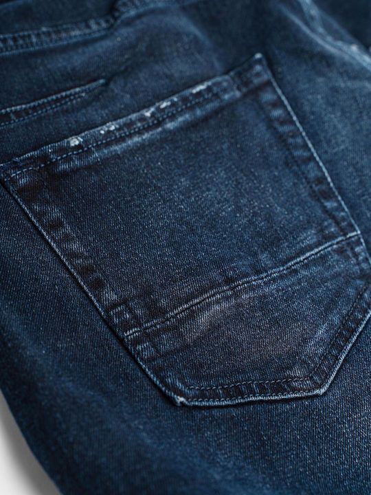 Simon Herren Jeanshose Elastisch mit Slim Passform Marineblau