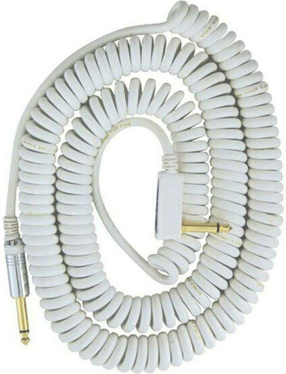 Vox Vintage Coil Cable 6.3mm male - 6.3mm male 9m White (VCC-90WH)