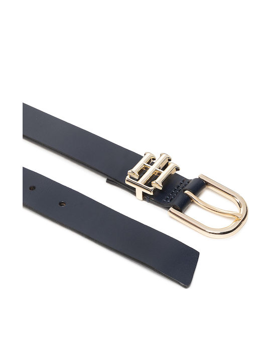 Breite Leder Damen Gürtel Marineblau