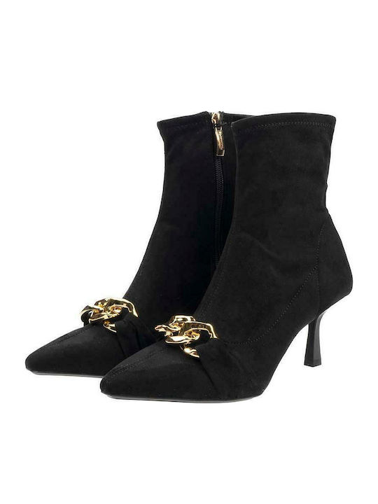 Wildleder Stiefeletten Damen Schwarz