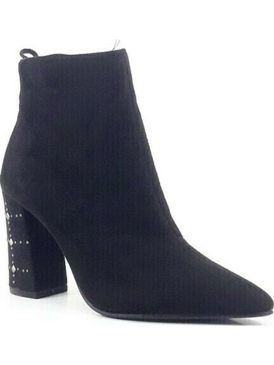 Wildleder Stiefeletten Damen Schwarz