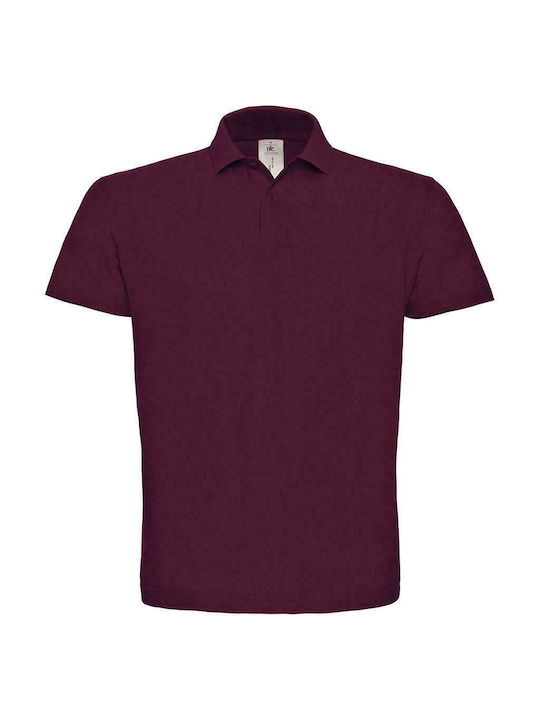 B&C ID.001 Men's Short Sleeve Promotional Blouse Burgundy