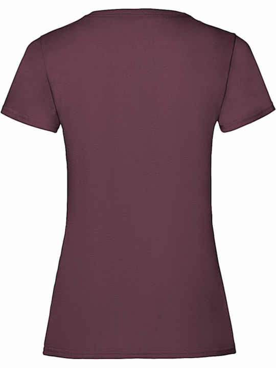 Fruit of the Loom Valueweight Women's Short Sleeve Promotional T-Shirt Burgundy