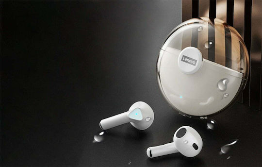 Lenovo LP80 In-ear Bluetooth Handsfree Earphones with Sweat Resistance and Charging Case White