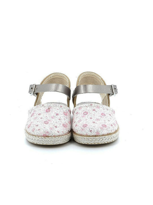 Kids Espradrilles with Adjustable Metal Clasp White