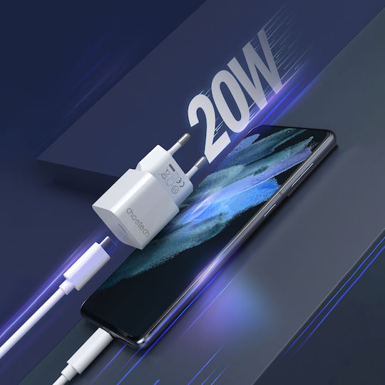 Choetech Φορτιστής Χωρίς Καλώδιο με Θύρα USB-C 20W Λευκός (PD5010)