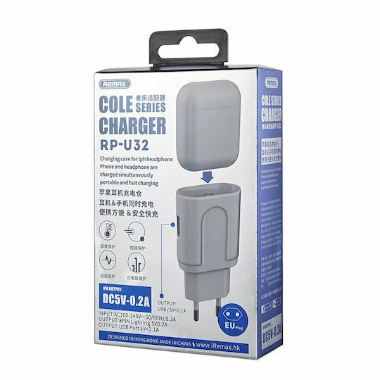 Remax Φορτιστής Χωρίς Καλώδιο με Θύρα USB-A Λευκός (RP-U32)