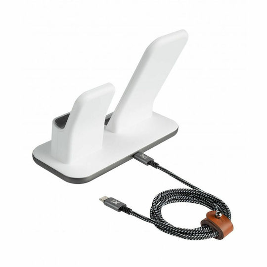 Xtorm с USB-C порт и кабел USB-C 20W Бял (3-in-1 Wireless Charging Base)
