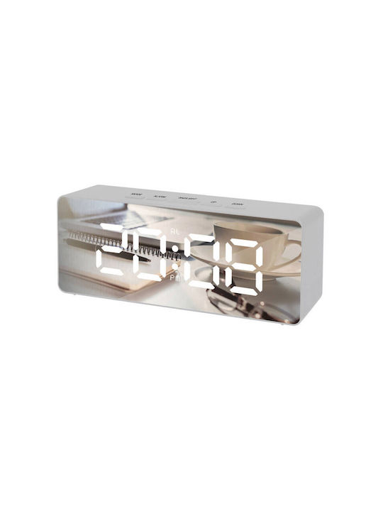 Bass Polska Tabletop Digital Clock with Alarm Mirror BH 11110